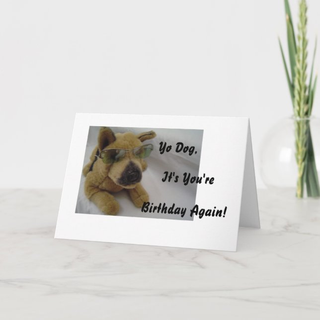 Cartão Cachorro Engraçado Em Óculos De Sol (Frente)