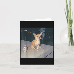 Cartão Cachorro engraçado fumando meme de chihuahua cigar