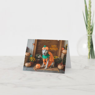 Cartão Cachorro Engraçado no Figurino de Halloween