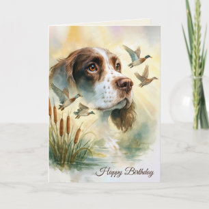 Cartão Cachorro Espanhol Birthday Springer com Capas