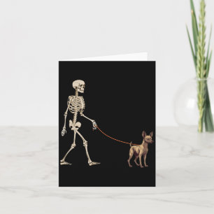 Cartão Cachorro esqueleto Xoloitzcuintli engraçado andand