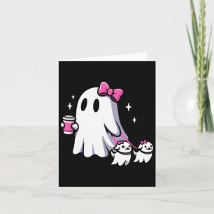 Cartão Cachorro Fantasma Bonito de Halloween Cachorro And