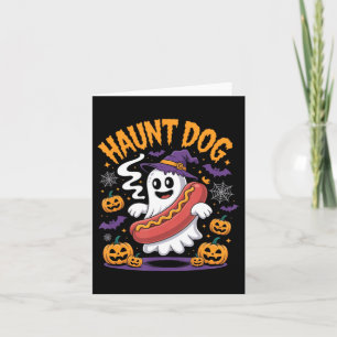 Cartão Cachorro Fantasma Hotdog Assombração Dia das Bruxa