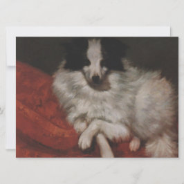 Cartão Cachorro Fluffy Sentado em uma Luz (Gustave Courbe