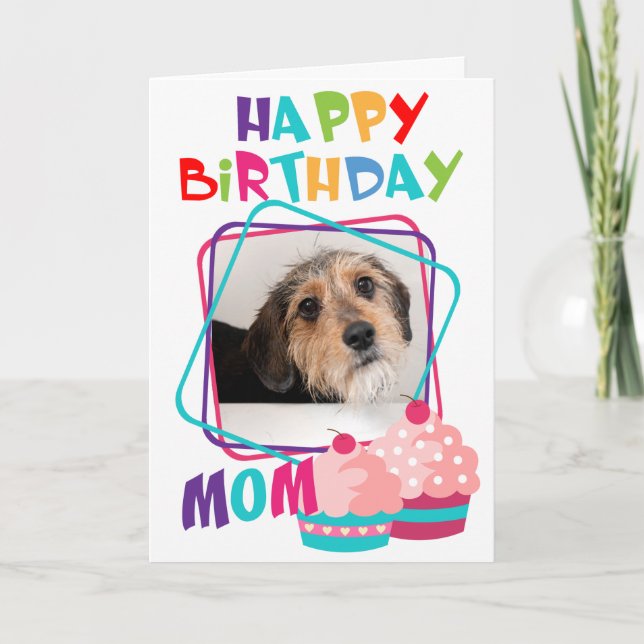 Cartão Cachorro Fotográfico Personalizado Aniversário da  (Frente)