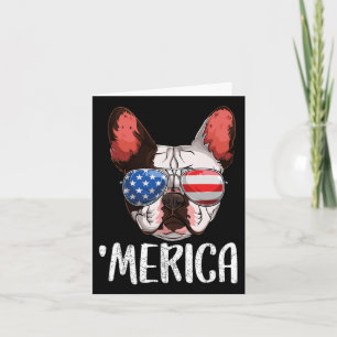 Cartão Cachorro Francês Cachorro 4 De Julho Bandeira Amer