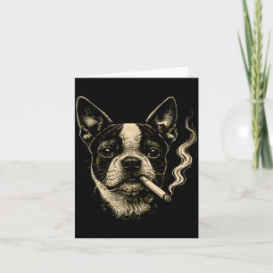 Cartão Cachorro Fumando Cigarro Engraçado Trabalho de Art