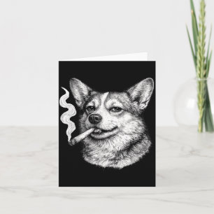 Cartão Cachorro fumando cigarro meme engraçado do corgi d