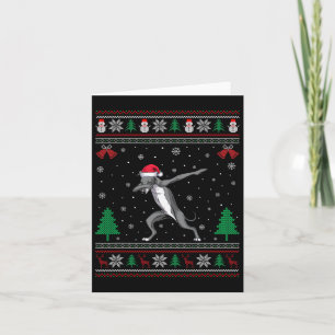 Cartão Cachorro Galgo Greyhound Com Chapéu de Papai Noel 