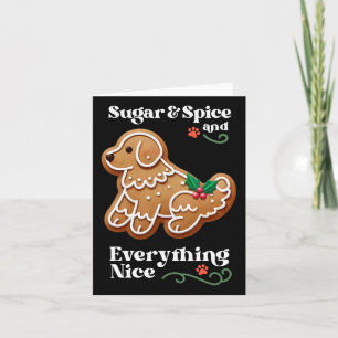 Cartão Cachorro Gengibre Açúcar Spice Biscoito de Natal