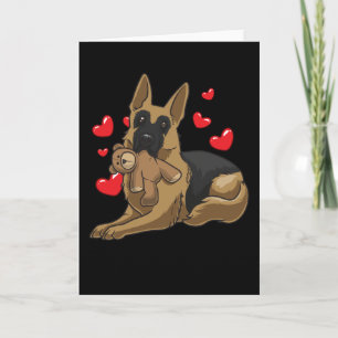 Cartão Cachorro german shepherd com coração