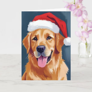 Cartão Cachorro Golden Retriever Alegre   Cachorro de Cha
