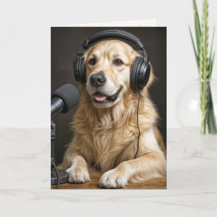 Cartão Cachorro Golden Retriever de Aniversário Apresenta