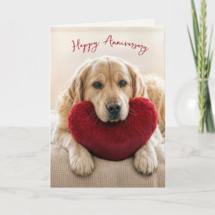 Cartão Cachorro Golden Retriever de Aniversário com Trave