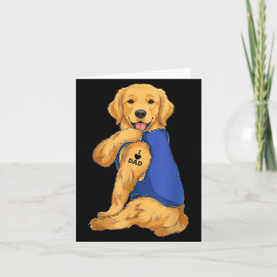 Cartão Cachorro Golden Retriever Engraçado Ama Pai Tatuag