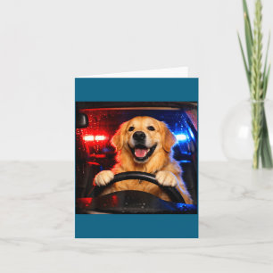 Cartão Cachorro golden retriever engraçado dirigindo meme