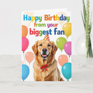 Cartão Cachorro Golden Retriever Engraçado Feliz Aniversá