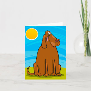 Cartão Cachorro Grande Marrom Engraçado Sentado ao Sol