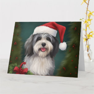 Cartão Cachorro Havanês na Neve Natal