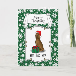 Cartão Cachorro Irlandês de Natal Santa Hat (vermelho 1)
