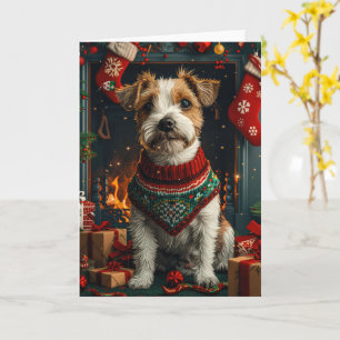 Cartão Cachorro Jack Russell Com Presentes de Natal Larei