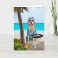 Cachorro/Laboratório Engraçado em Camisa Havaiana