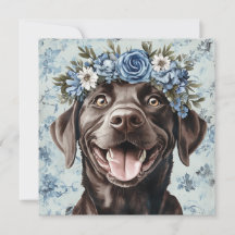 Cachorro Labrador Chocolate Personalizado com Flor