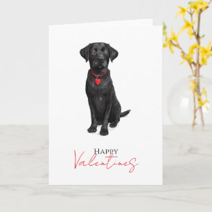 Cartão Cachorro Labrador Com Coração de Amor no Dia dos N