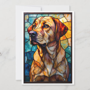 Cartão Cachorro Labrador Retriever em Estilo de Vidro Col