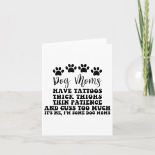 Cartão Cachorro Mãe Com Tatuagens Olhos Bonito Espessos E