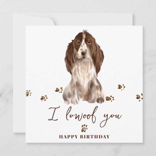 Cartão Cachorro Mãe Spaniel Cocker Marrom Pets Aniversári (Frente)