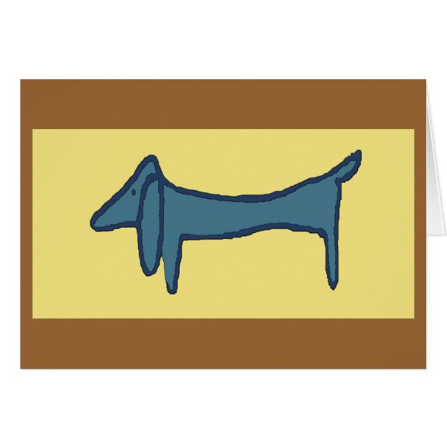 Cartão Cachorro Marrom, Dachshund (Frente horizontal)