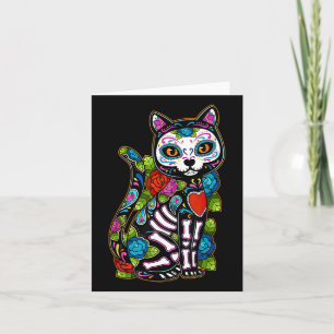 Cartão Cachorro Negro de Açúcar De Los Muertos Catrina Di