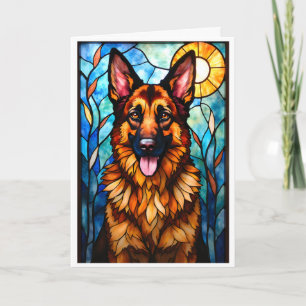 Cartão Cachorro Pastor Alemão Estilo Vidro Colorido