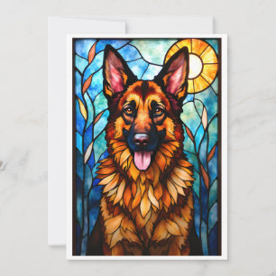 Cartão Cachorro Pastor Alemão Estilo Vidro Fosco