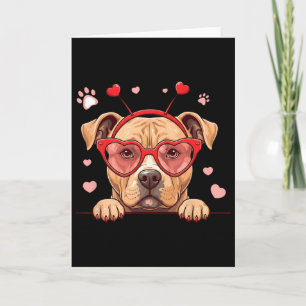 Cartão Cachorro Pitbull Engraçado Coração Cabeça Dia dos