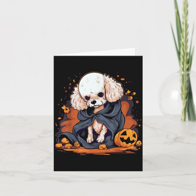 Cartão Cachorro Poodle Halloween (Frente)