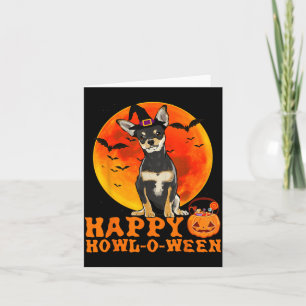 Cartão Cachorro Preto Engraçado do Chihuahua no Halloween