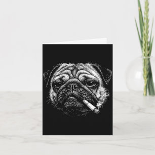 Cartão Cachorro pug engraçado fumando cigarro meme cachor