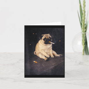 Cartão Cachorro pug engraçado fumando cigarro meme cachor