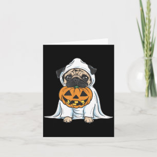 Cartão Cachorro Pug Fantasma Halloween