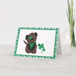 Cartão Cachorro Quatro Folha Verde