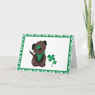 Cartão Cachorro Quatro Folha Verde