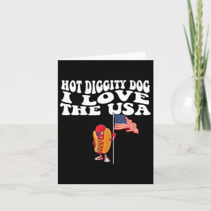 Cartão Cachorro Quente Americano Bandeira Americana 4 De
