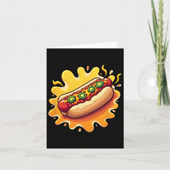 Cartão Cachorro Quente com Design de Jalepenos (Frente)