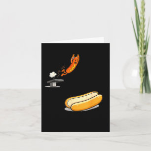 Cartão Cachorro-quente engraçado mergulhando no desenho a
