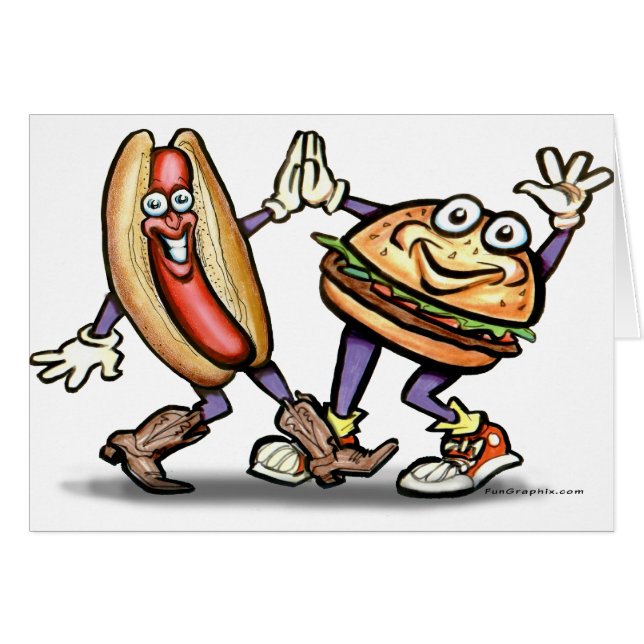 Cartão Cachorro quente n Hamburger (Frente Horizontal)