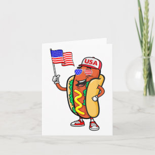 Cartão Cachorro Quente Patriótico Bandeira Americana EUA