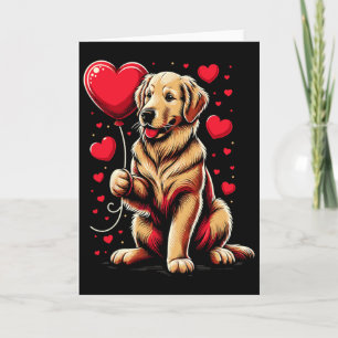 Cartão Cachorro Retriever Dourado Dia dos Namorados Dono