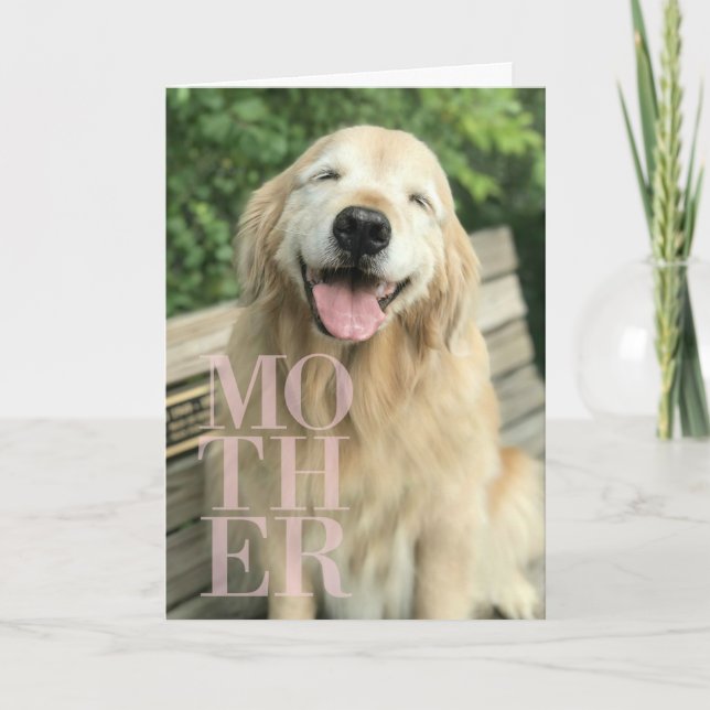 Cartão Cachorro Retriever Dourado Sorridente Dia das Mães (Frente)